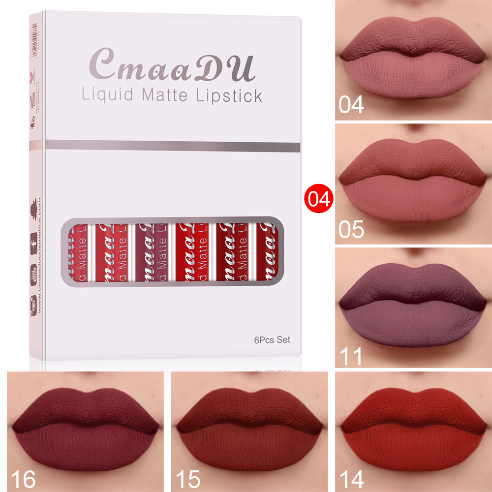 Lot de 6 Rouges à Lèvres Mat – Anti-Transfert, Waterproof & Longue Tenue