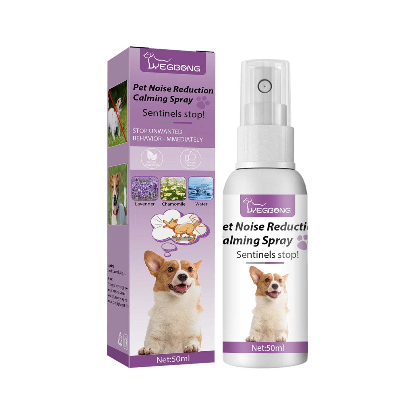 Spray anti-bruit pour animaux de compagnie, apaisant et calme