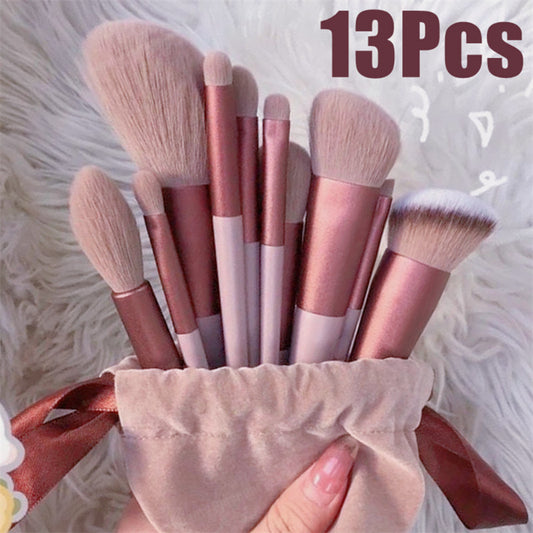 Set 13 Pinceaux Maquillage Pro – Teint, Yeux, Highlighter, Blush & Fond de Teint