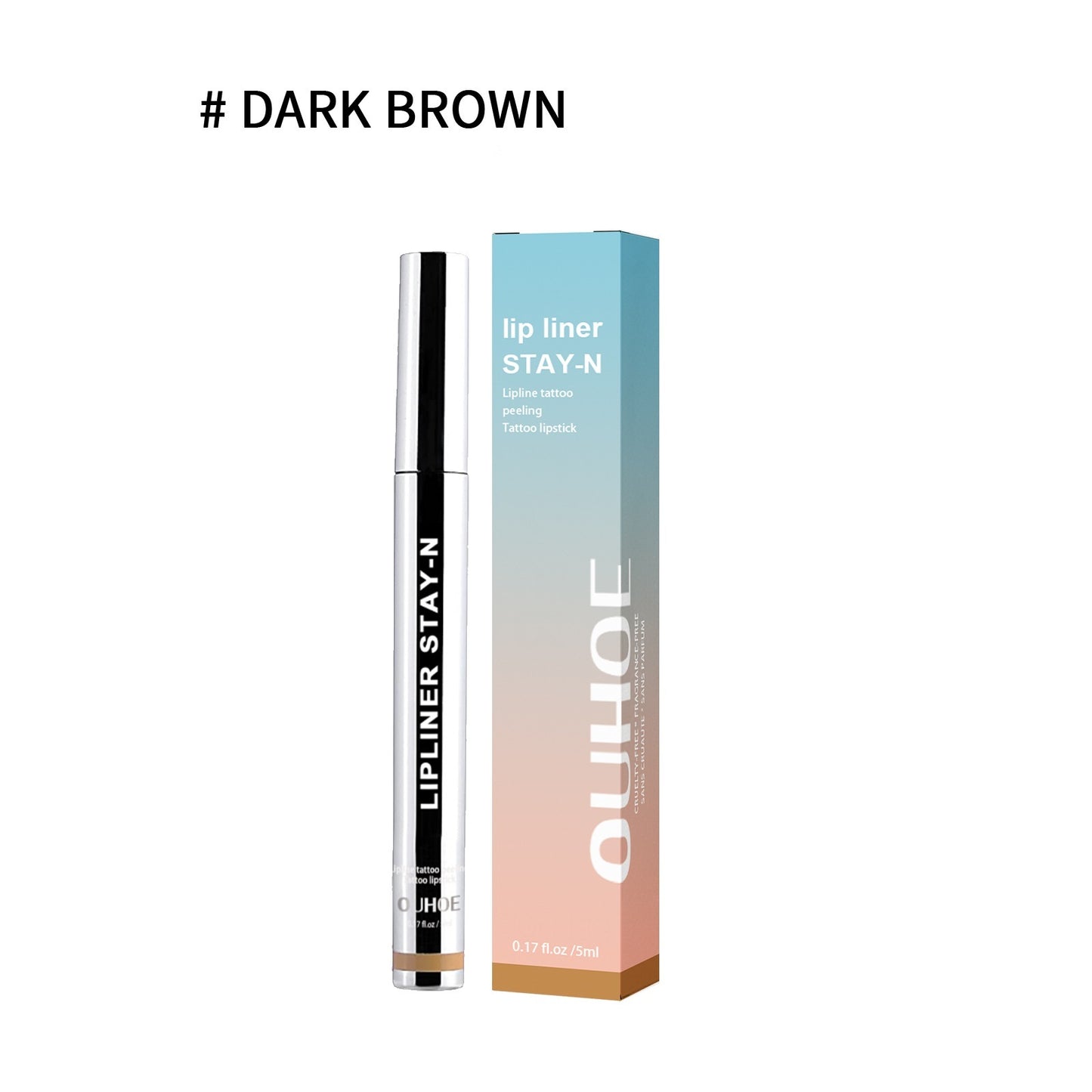 Crayon à Lèvres Waterproof Marron Foncé – Longue Tenue, Effet Pulpeux & Brillant