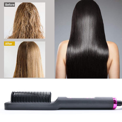 Brosse Coiffante Ionique 2-en-1 – Lisse & Ondule en Douceur