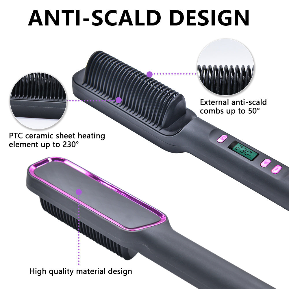 Brosse Coiffante Ionique 2-en-1 – Lisse & Ondule en Douceur