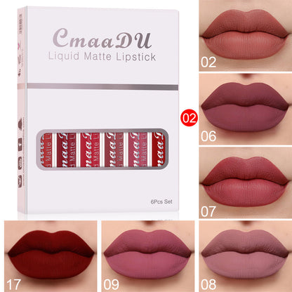 Lot de 6 Rouges à Lèvres Mat – Anti-Transfert, Waterproof & Longue Tenue